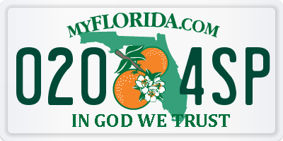 FL license plate 0204SP