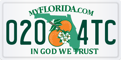 FL license plate 0204TC