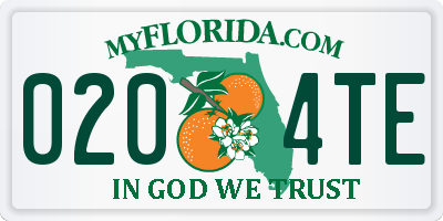 FL license plate 0204TE
