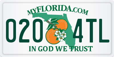 FL license plate 0204TL