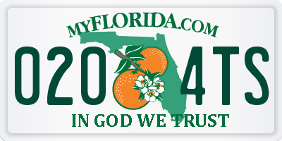 FL license plate 0204TS