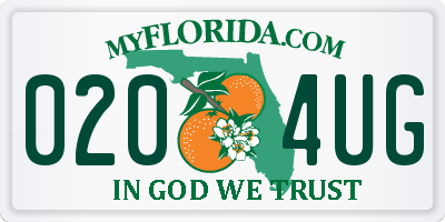 FL license plate 0204UG