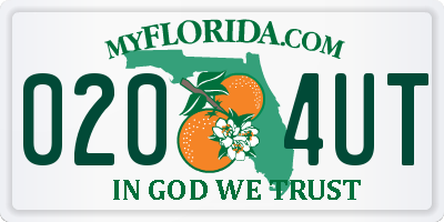 FL license plate 0204UT