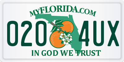 FL license plate 0204UX