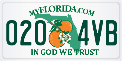 FL license plate 0204VB