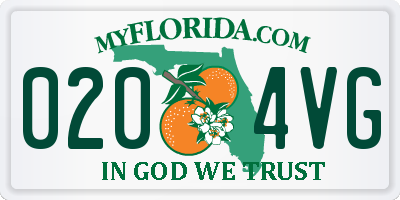 FL license plate 0204VG