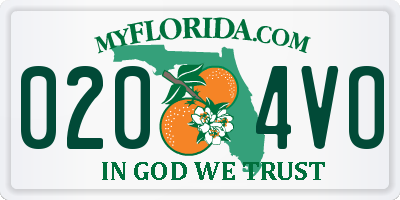 FL license plate 0204VO