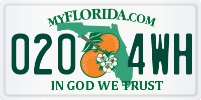 FL license plate 0204WH