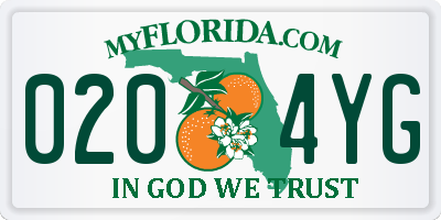 FL license plate 0204YG