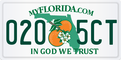 FL license plate 0205CT