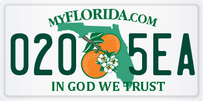 FL license plate 0205EA