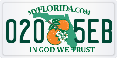 FL license plate 0205EB