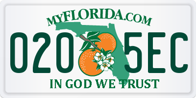 FL license plate 0205EC