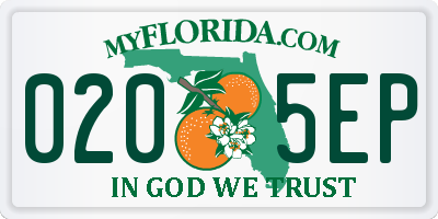 FL license plate 0205EP