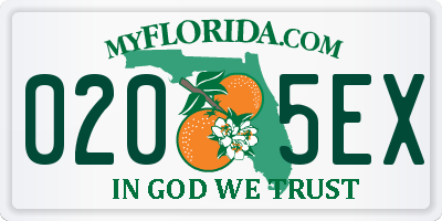 FL license plate 0205EX