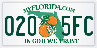 FL license plate 0205FC