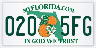 FL license plate 0205FG