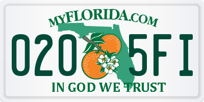 FL license plate 0205FI