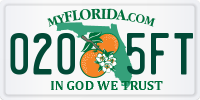 FL license plate 0205FT
