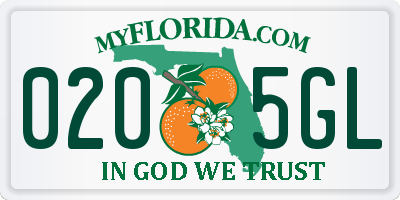 FL license plate 0205GL