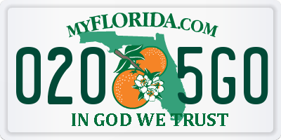 FL license plate 0205GO