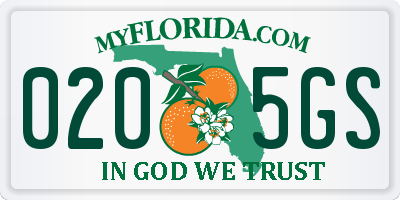 FL license plate 0205GS