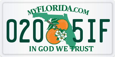FL license plate 0205IF