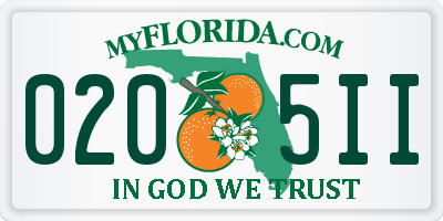 FL license plate 0205II