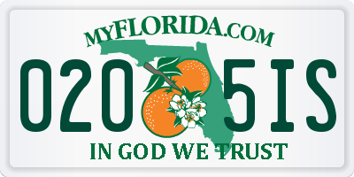 FL license plate 0205IS