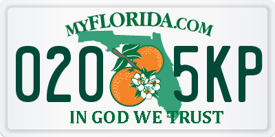 FL license plate 0205KP