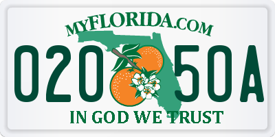 FL license plate 0205OA