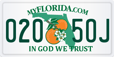 FL license plate 0205OJ