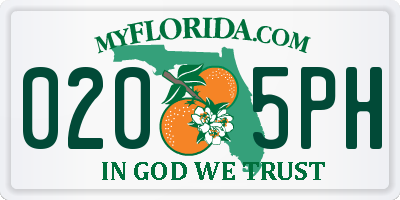 FL license plate 0205PH