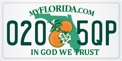 FL license plate 0205QP
