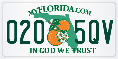 FL license plate 0205QV
