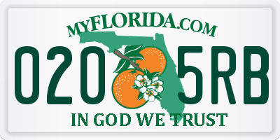 FL license plate 0205RB