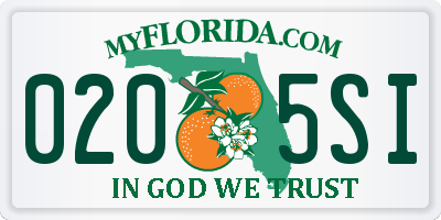 FL license plate 0205SI