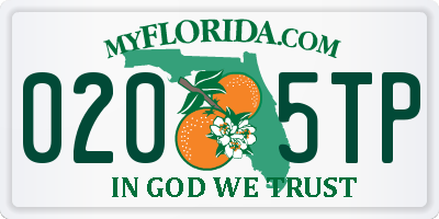 FL license plate 0205TP