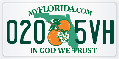 FL license plate 0205VH