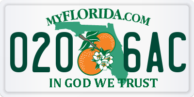 FL license plate 0206AC