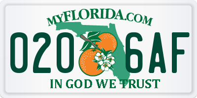 FL license plate 0206AF
