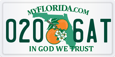FL license plate 0206AT