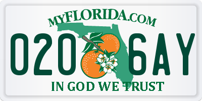 FL license plate 0206AY