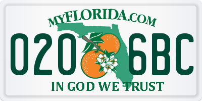 FL license plate 0206BC