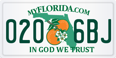 FL license plate 0206BJ