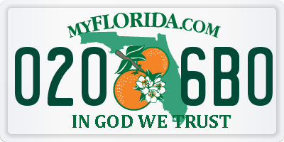 FL license plate 0206BO