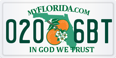 FL license plate 0206BT