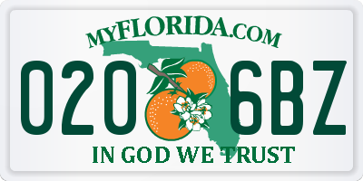 FL license plate 0206BZ
