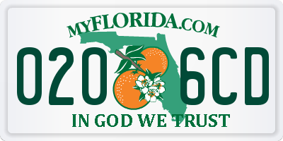 FL license plate 0206CD
