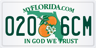 FL license plate 0206CM